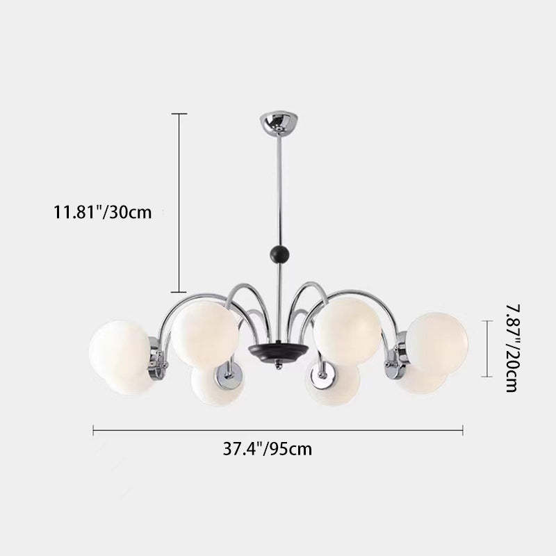 Nordic Metal Glass Round Chandelier — 6 / 220V-240V For UK/AU