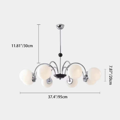 Nordic Metal Glass Round Chandelier — 6 / 220V-240V For UK/AU