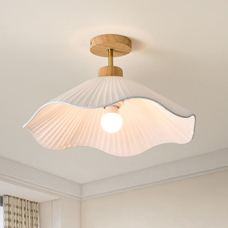 Minimalist semi-flush d157 wood semi-flush mount light, Lighom — 9.84" H x 15.75" Dia / 220V-240V (UK/AU)