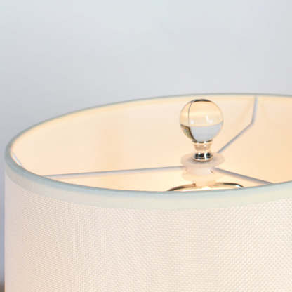 Traditional Rustic Glass Fabric Round Lamp