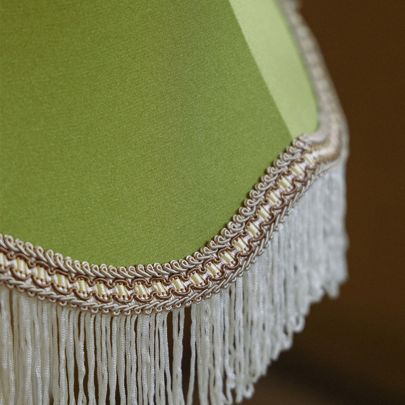 Vintage Brass Fabric Conical Table Lamp