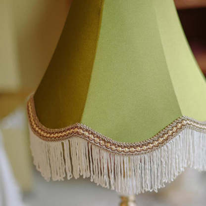 Vintage Brass Fabric Conical Table Lamp