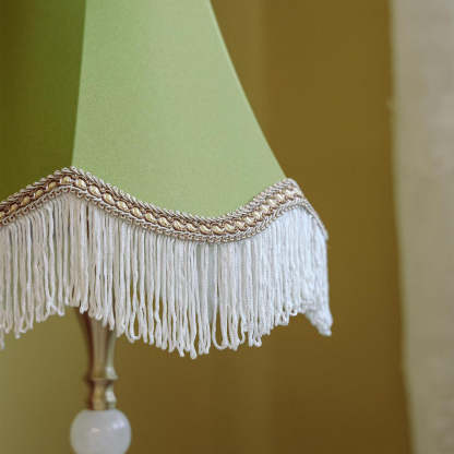 Vintage Brass Fabric Conical Table Lamp