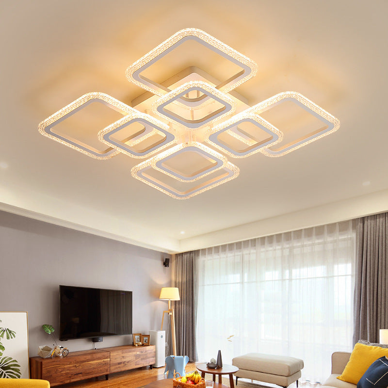 Minimalist Iron Semi-Flush Ceiling Light - Ww