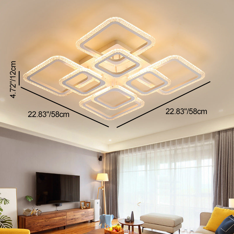 Minimalist Iron Semi-Flush Ceiling Light - Ww