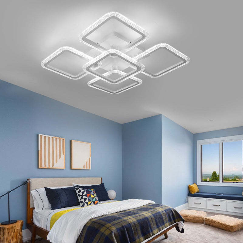 Minimalist Iron Semi-Flush Ceiling Light - Ww