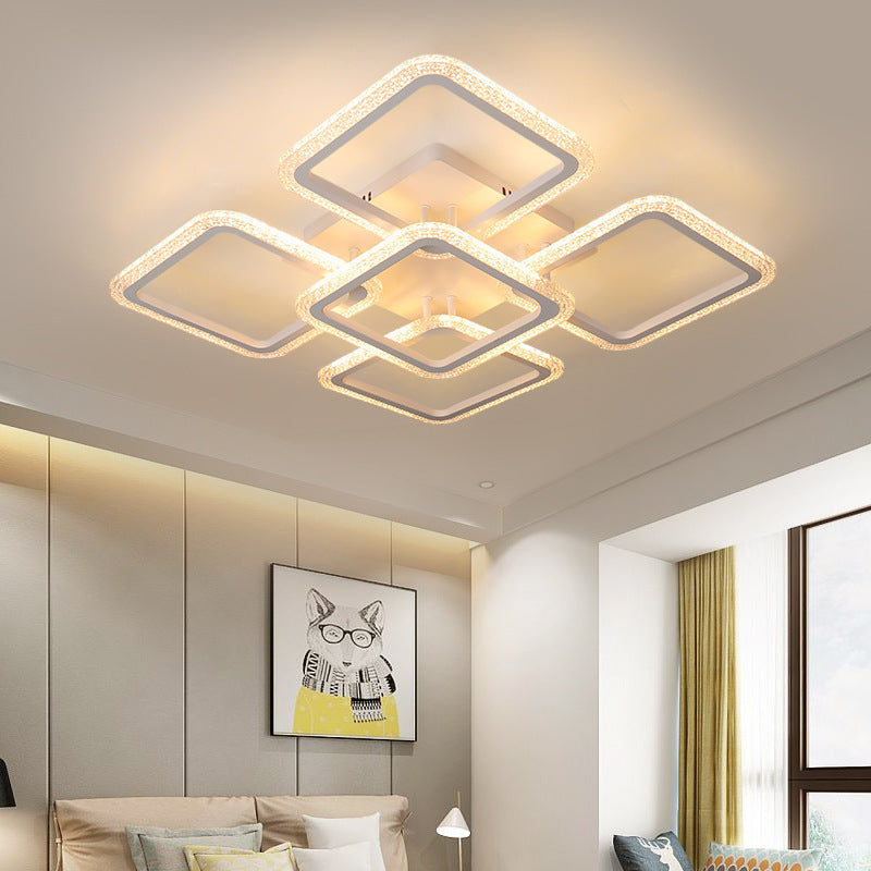 Minimalist Iron Semi-Flush Ceiling Light - Ww