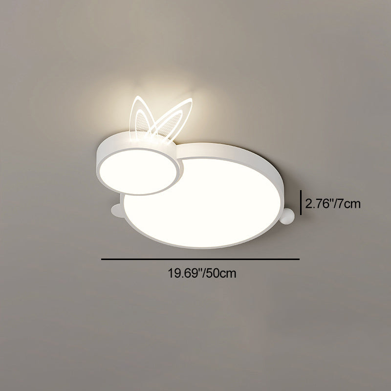 Contemporary Iron Flush Mount Light - White