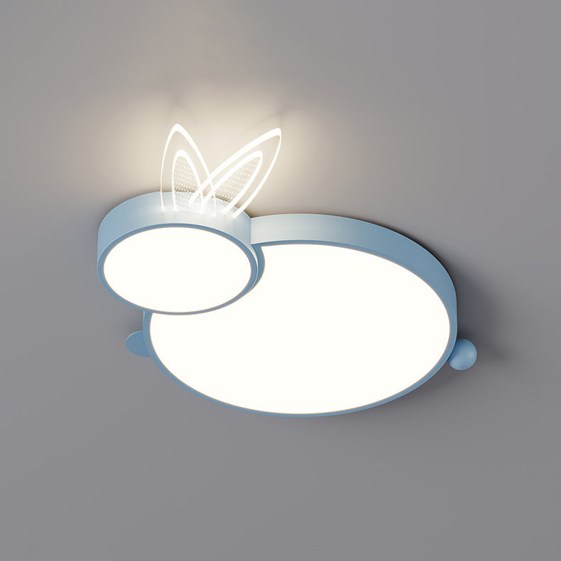 Contemporary Iron Flush Mount Light - White