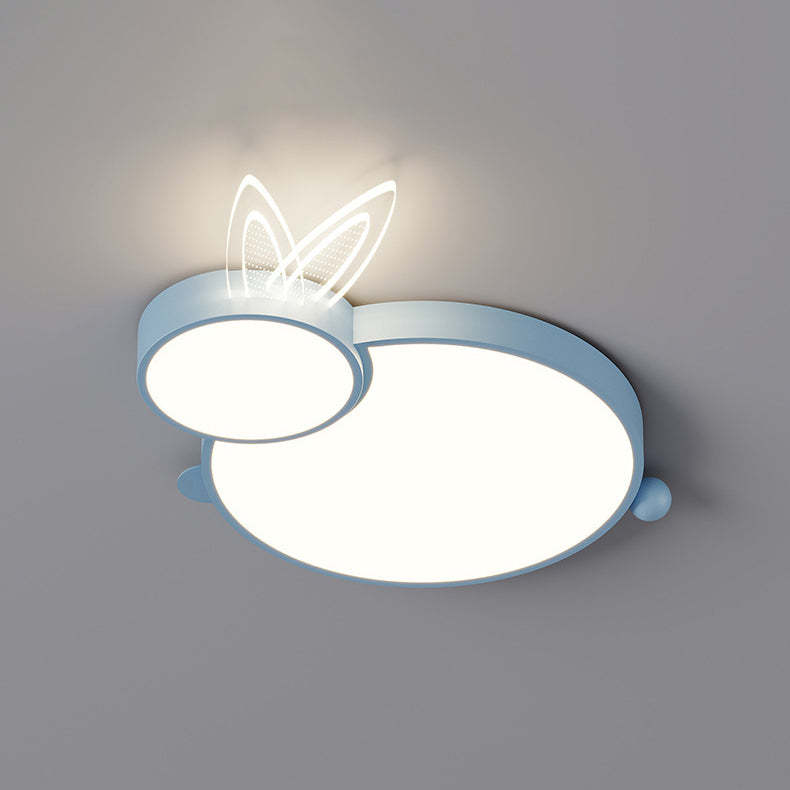 Contemporary Iron Flush Mount Light - White