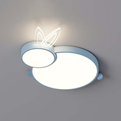 Contemporary Iron Flush Mount Light - White