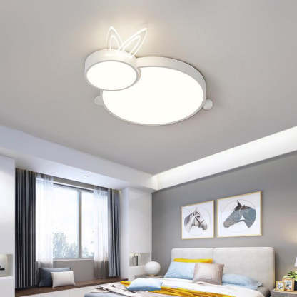 Contemporary Iron Flush Mount Light - White