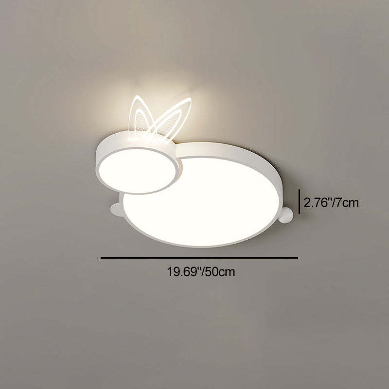 Contemporary Iron Flush Mount Light - White