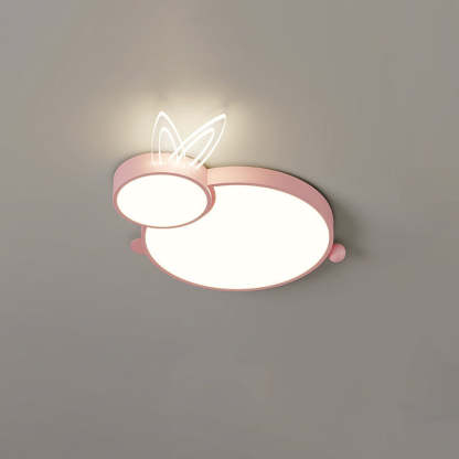 Contemporary Iron Flush Mount Light - White