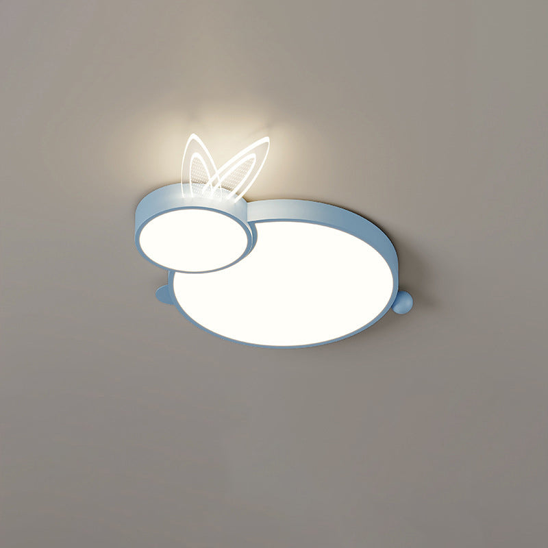 Contemporary Iron Flush Mount Light - White