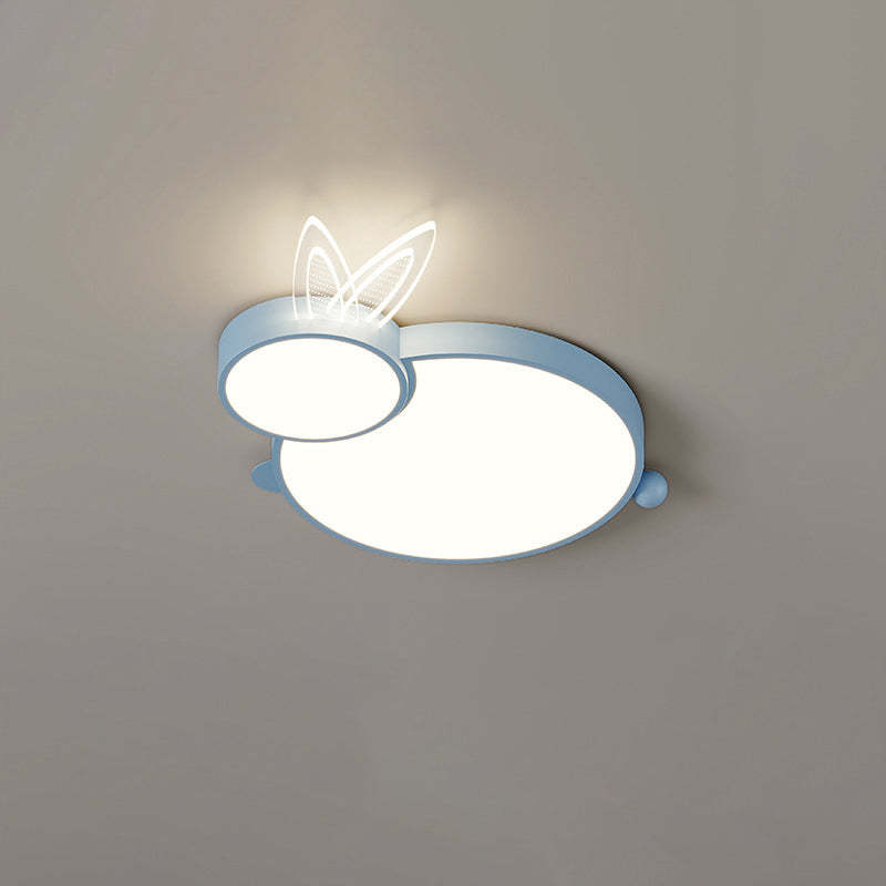 Contemporary Iron Flush Mount Light - White