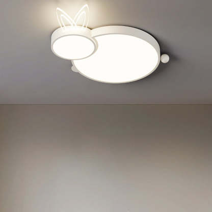 Contemporary Iron Flush Mount Light - White