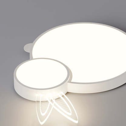 Contemporary Iron Flush Mount Light - White