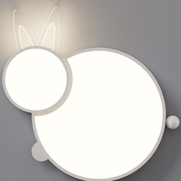 Contemporary Iron Flush Mount Light - White