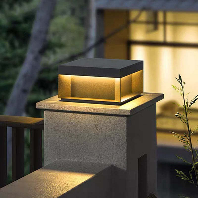 Minimalist Stainless Steel Square Solar LED Outdoor Light