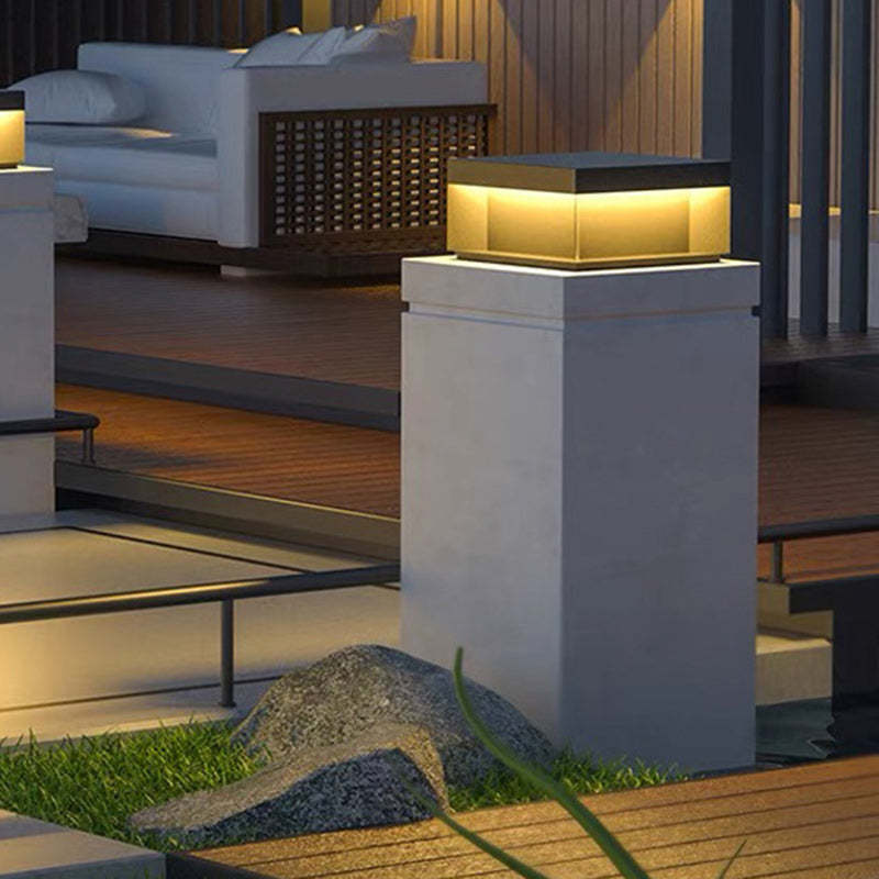 Minimalist Stainless Steel Square Solar LED Outdoor Light