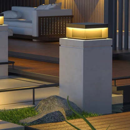 Minimalist Stainless Steel Square Solar LED Outdoor Light