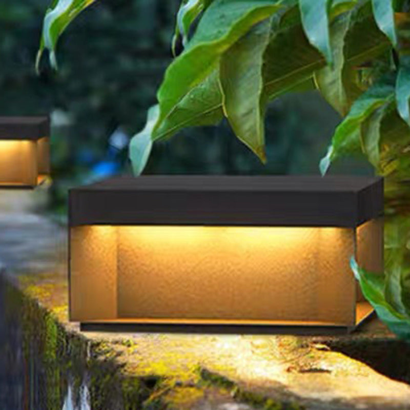 Minimalist Stainless Steel Square Solar LED Outdoor Light
