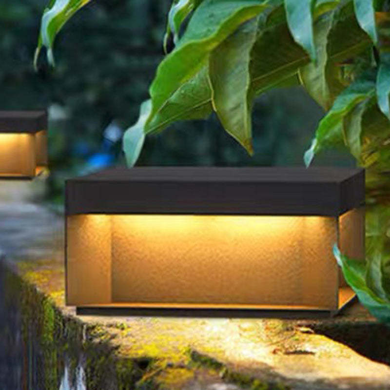 Minimalist Stainless Steel Square Solar LED Outdoor Light