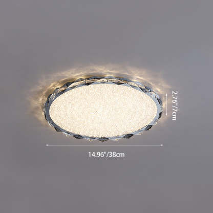 Modern Crystal Metal Round LED Flush Mount Light — Infinitely Dimmable / 220V-240V For UK/AU