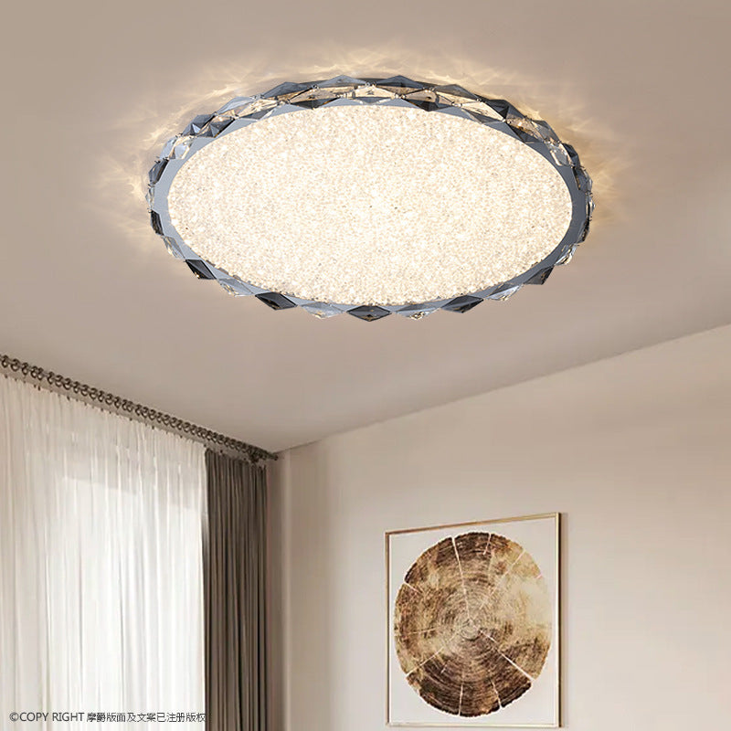 Modern Crystal Metal Round LED Flush Mount Light — Infinitely Dimmable / 220V-240V For UK/AU