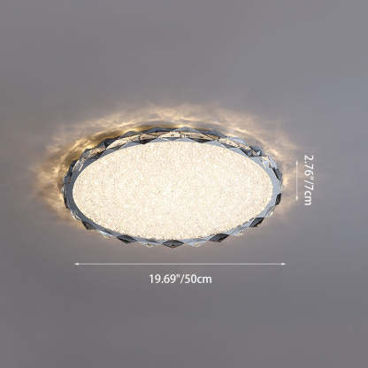 Modern Crystal Metal Round LED Flush Mount Light — Infinitely Dimmable / 110V-120V For US/CA