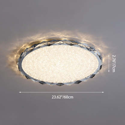 Modern Crystal Metal Round LED Flush Mount Light — Infinitely Dimmable / 220V-240V For UK/AU