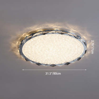 Modern Crystal Metal Round LED Flush Mount Light — Infinitely Dimmable / 110V-120V For US/CA