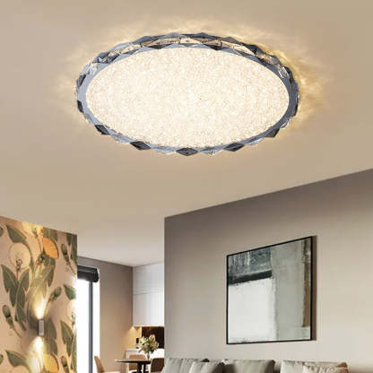 Modern Crystal Metal Round LED Flush Mount Light