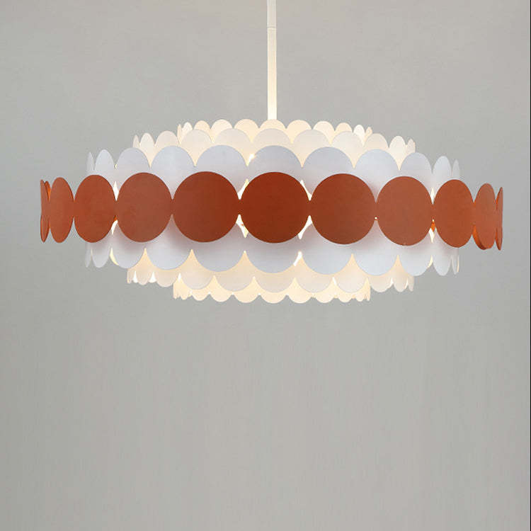 Contemporary Iron Oval Adjustable Rod Chandelier