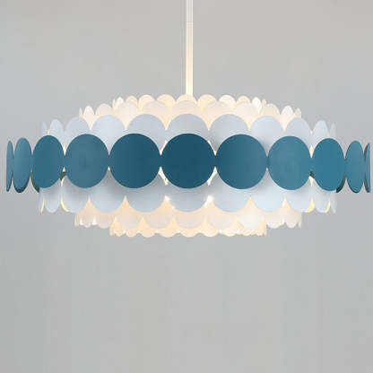 Contemporary Iron Oval Adjustable Rod Chandelier