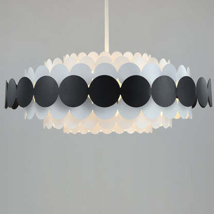 Contemporary Iron Oval Adjustable Rod Chandelier