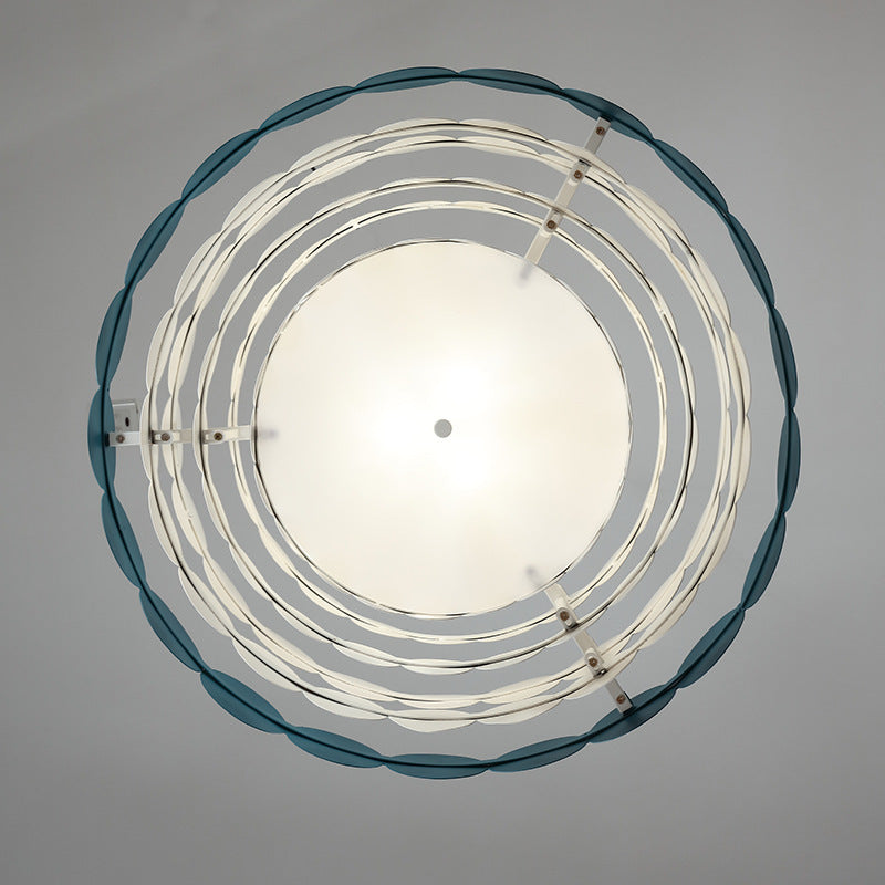 Contemporary Iron Oval Adjustable Rod Chandelier