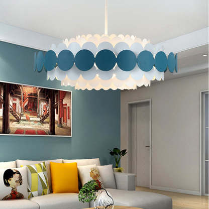 Contemporary Iron Oval Adjustable Rod Chandelier