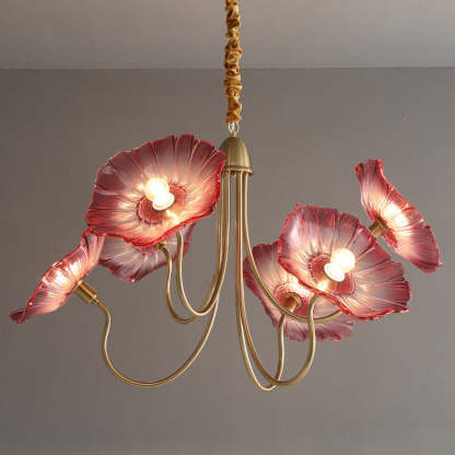 Nordic Iron Glass Lotus Chandelier
