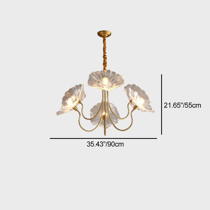 Nordic Iron Glass Lotus Chandelier