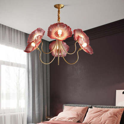 Nordic Iron Glass Lotus Chandelier
