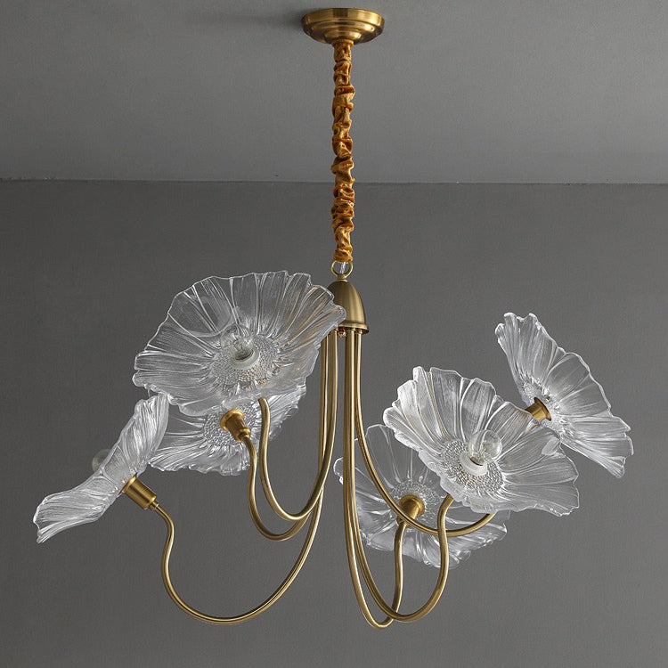 Nordic Iron Glass Lotus Chandelier