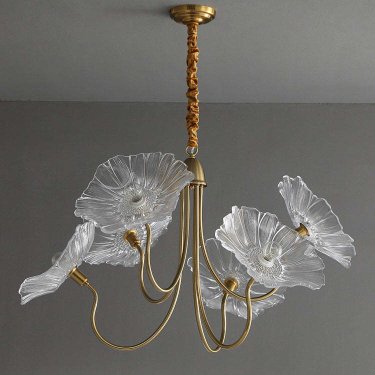 Nordic Iron Glass Lotus Chandelier