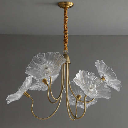 Nordic Iron Glass Lotus Chandelier