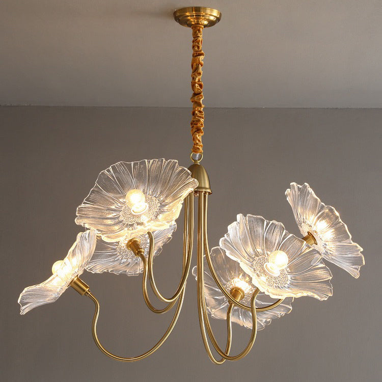 Nordic Iron Glass Lotus Chandelier