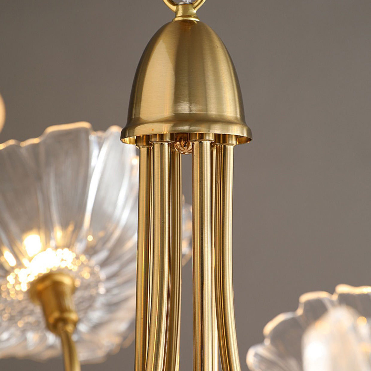 Nordic Iron Glass Lotus Chandelier