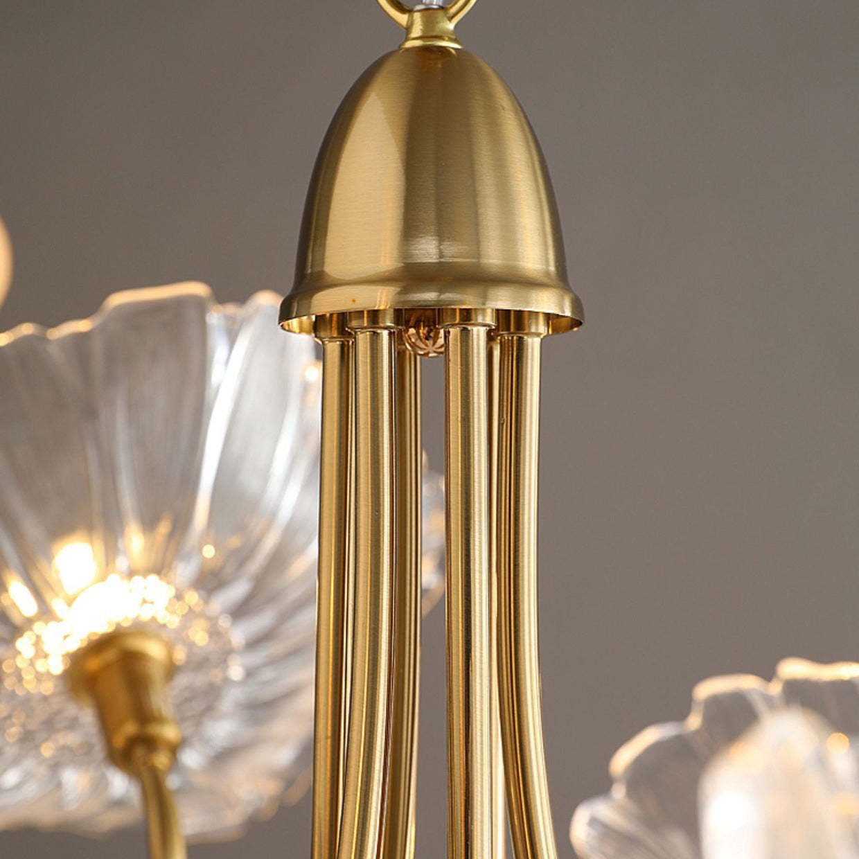 Nordic Iron Glass Lotus Chandelier
