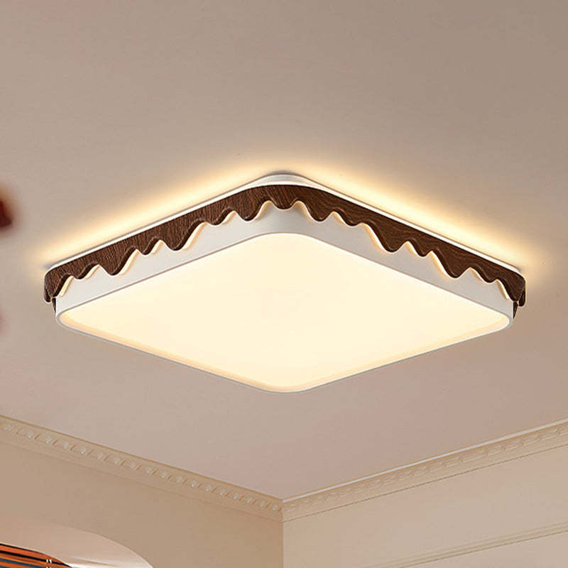 Vintage Iron Acrylic Geometric LED Flush Mount Light