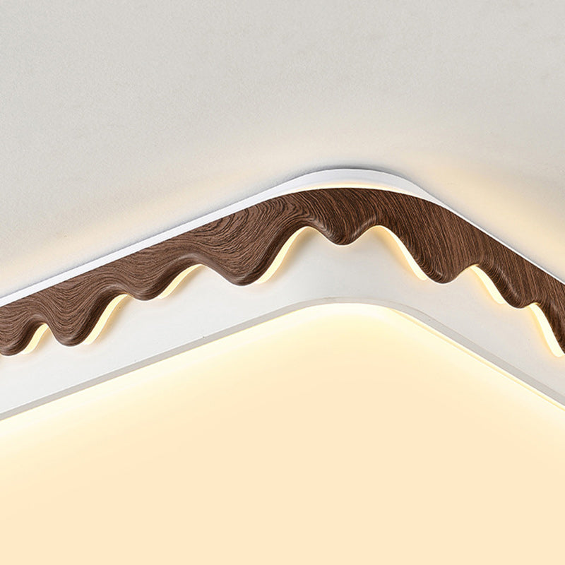 Vintage Iron Acrylic Geometric LED Flush Mount Light